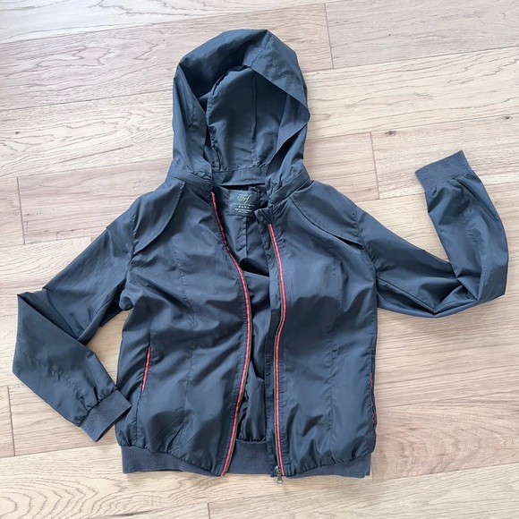 Zara windbreaker bomber spring jacket coat black size medium - Picture 1 of 7